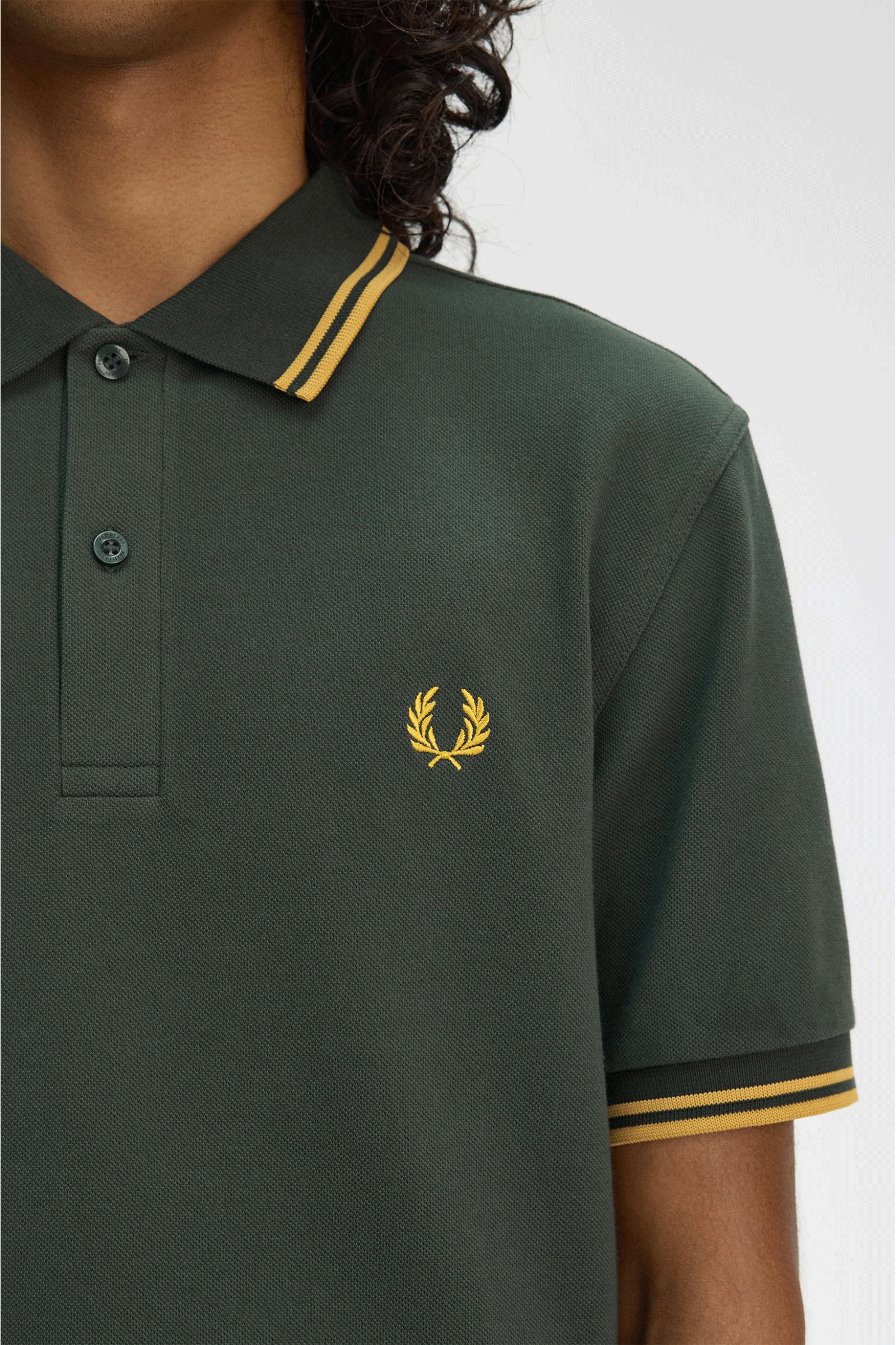 Fred Perry Twin Tipped Shirt Court Green Honeycomb Men - FRED
